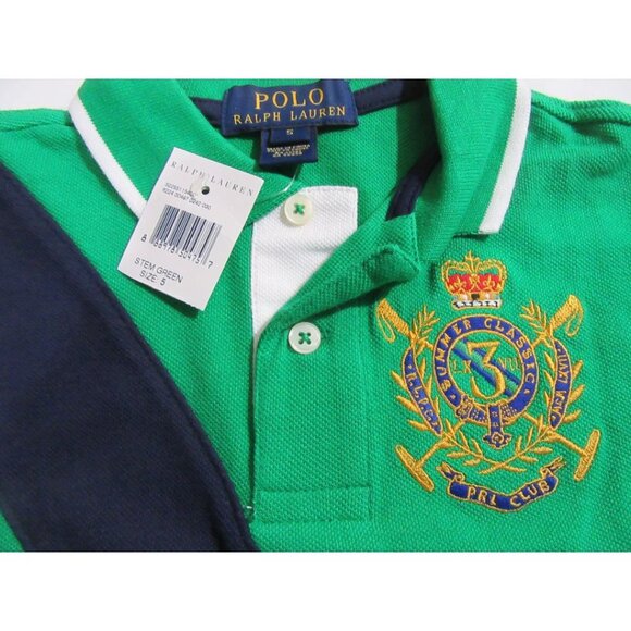 Polo Ralph Lauren Summer Classics PRL Club Boys Short Sleeve Shirt Green w/Crest - Picture 4 of 4
